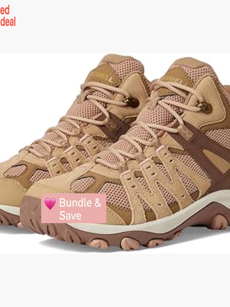 Mid Hiking Boot Waterproof Suede & Mesh Lace-Up Ankle Bootie